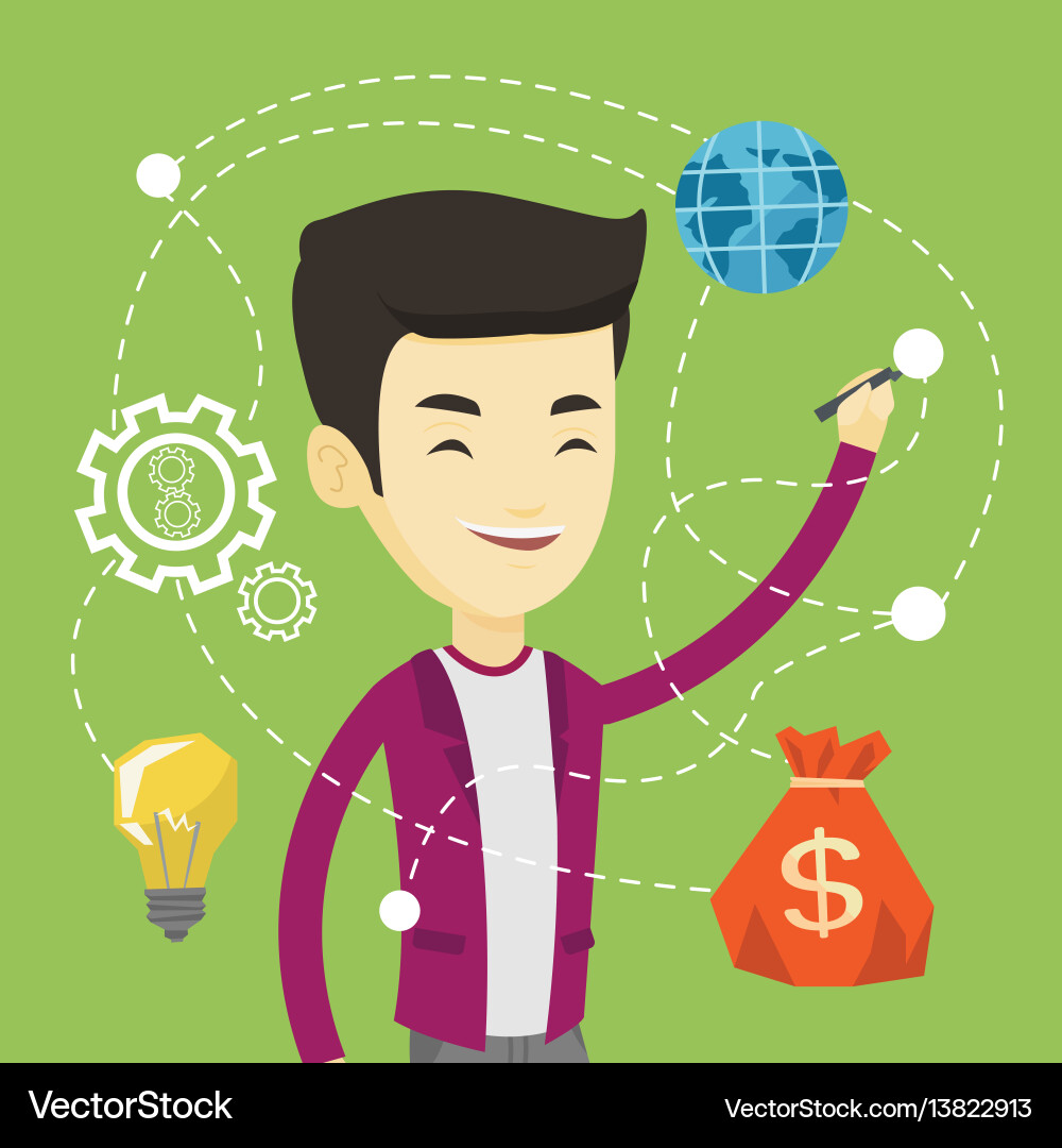 Man writing cloud computing on virtual screen Man writing cloud computing on virtual screen vector image