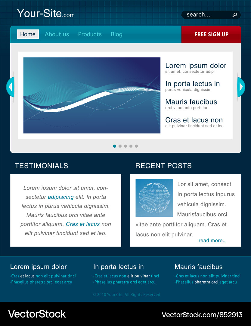 Modern website template Vector Image