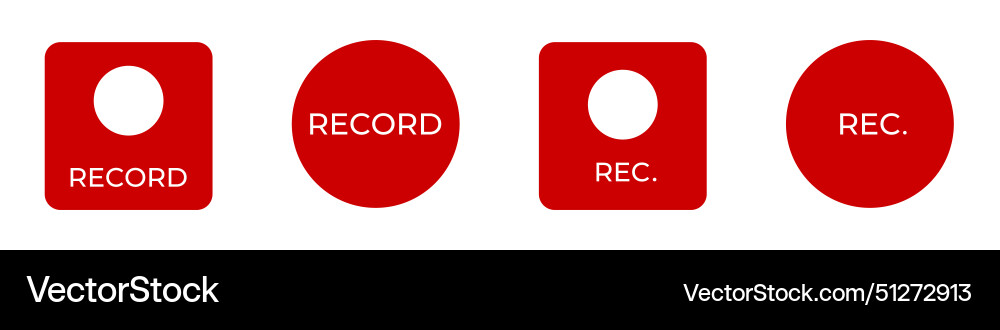 Rec indicator video record live recording Vector Image