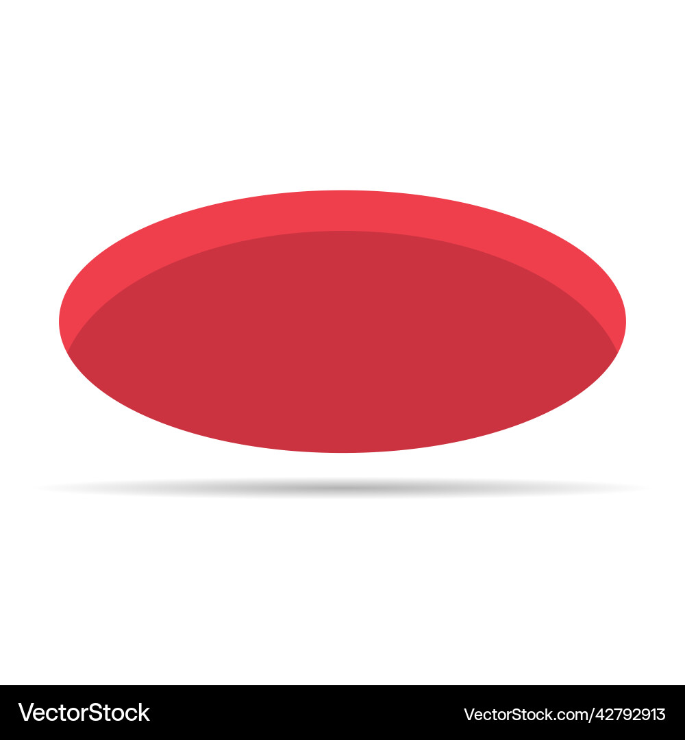 Red hole design icon with shadow circle web flat Vector Image