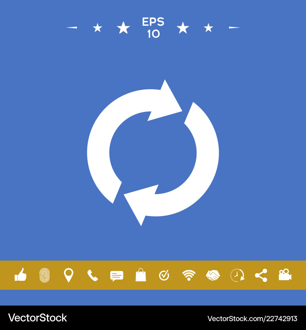 Reset button reload arrows vector image