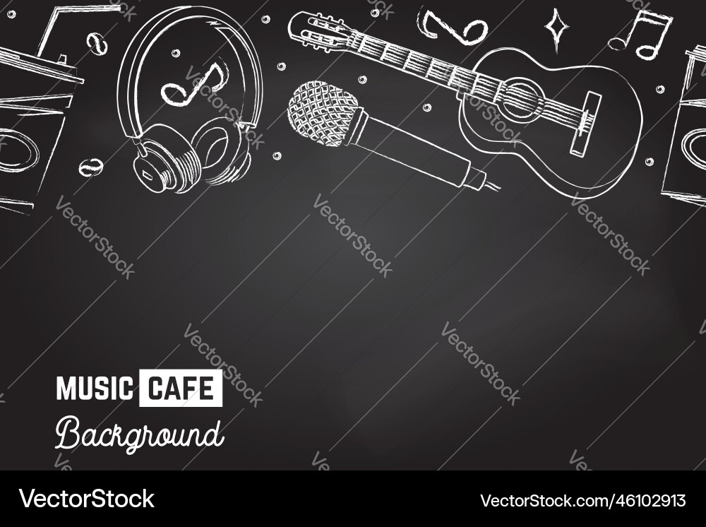 Seamless pattern with music instruments and coffee Seamless pattern with music instruments and coffee vector image