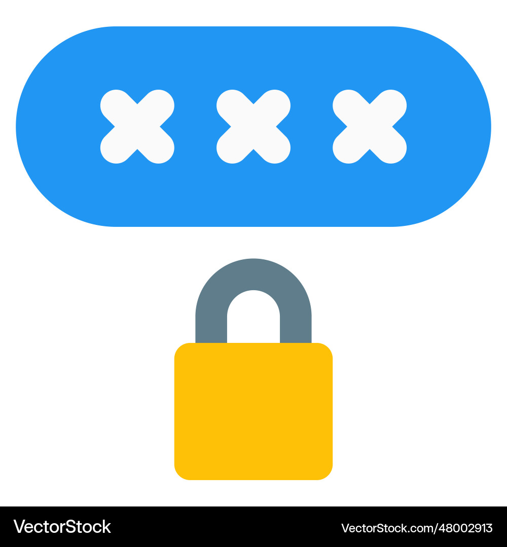 Security lock system installed for software Vector Image