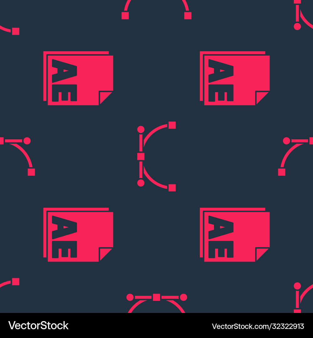 Set ae file document and bezier curve on seamless Set ae file document and bezier curve on seamless vector image