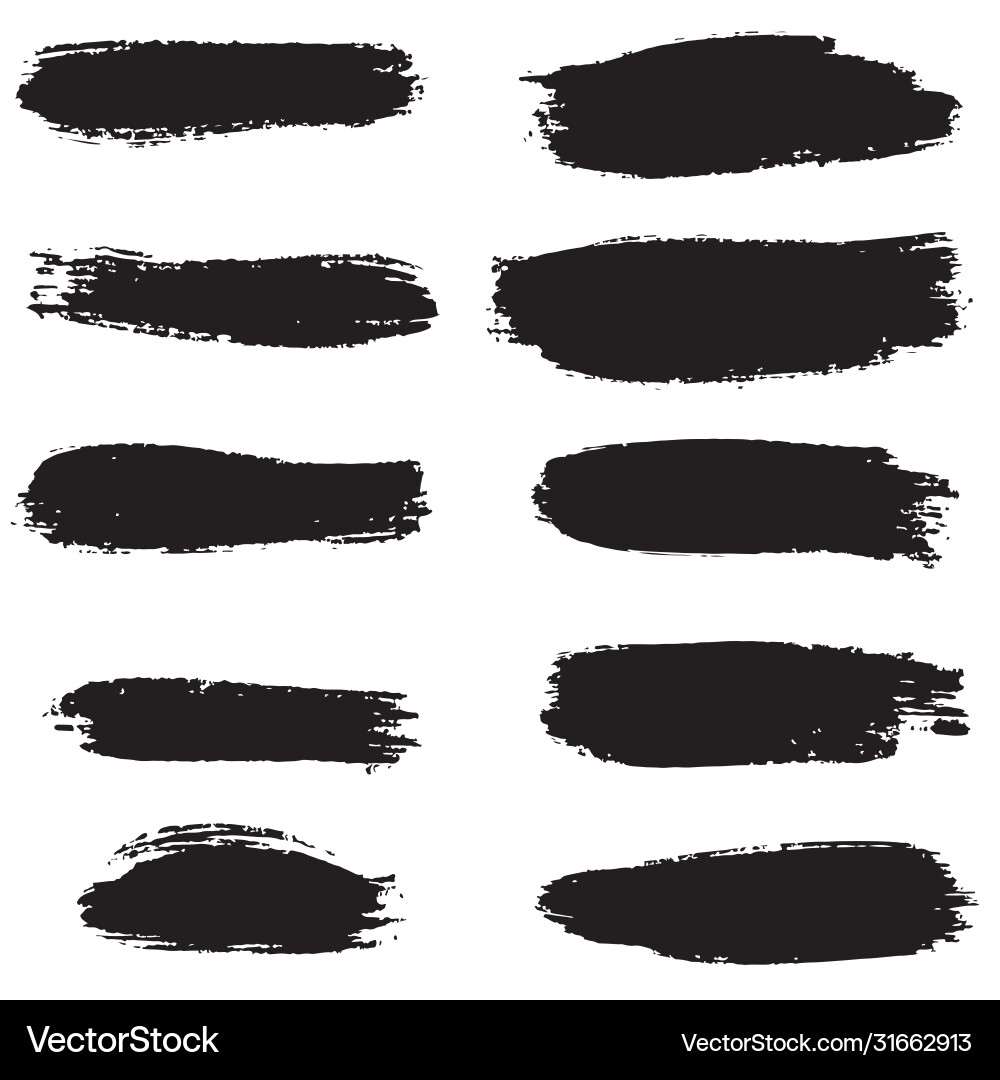 Set brush strokescollection Set brush strokescollection Vector Image