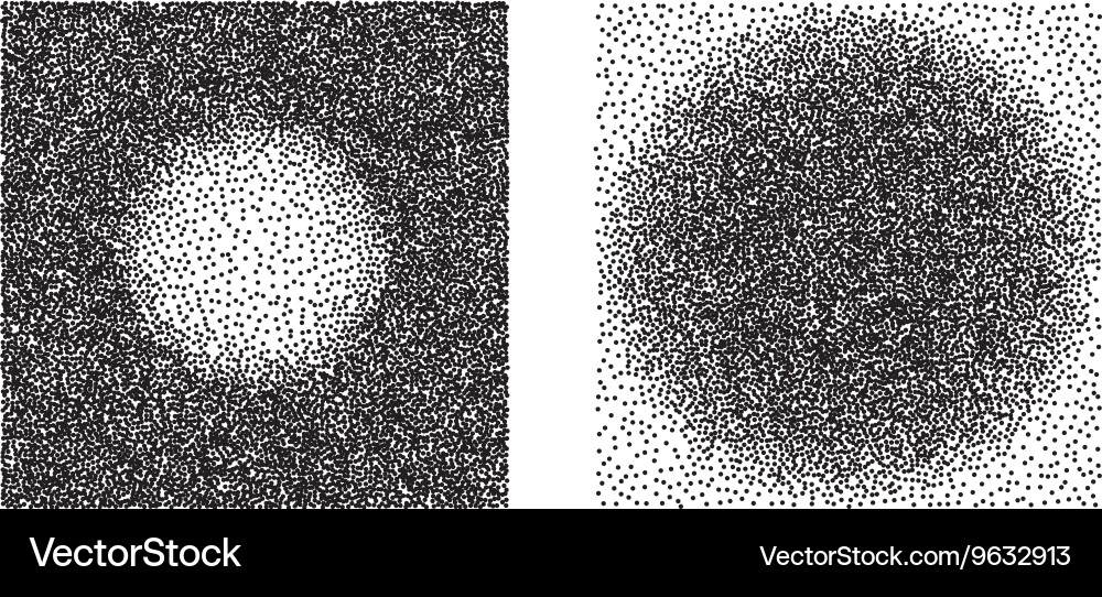 Set of abstract halftone design circle elements Vector Image
