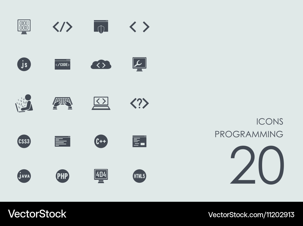 Set of programming icons vector image