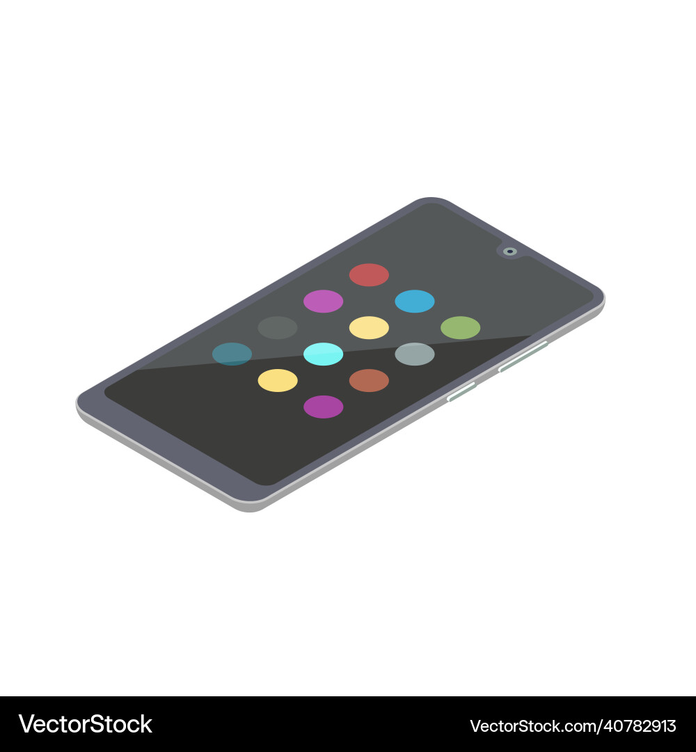 Smartphone with blank screen and colorful icons Vector Image