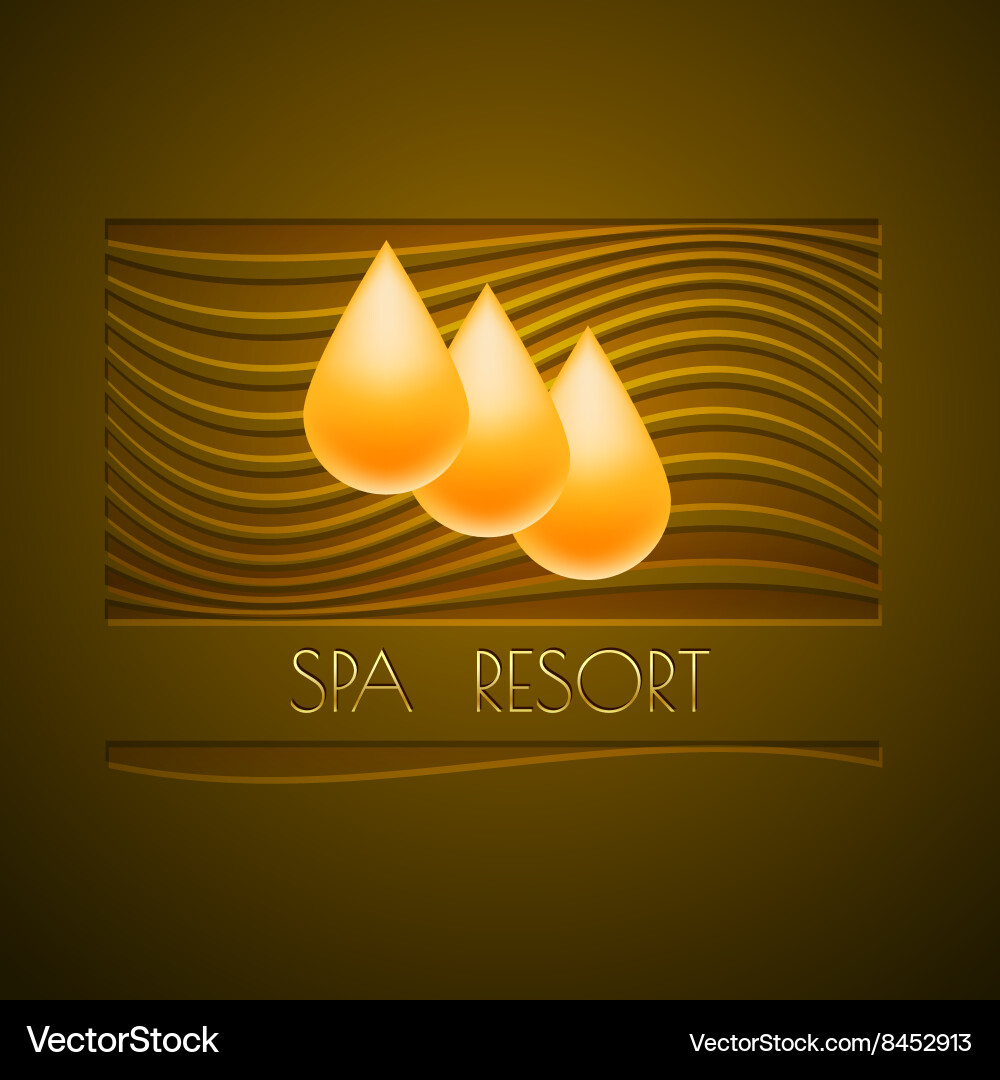 Spa themed design using golden line curve vector image