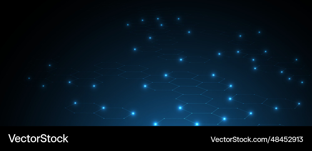 Technology banner design with hexagons abstract Technology banner design with hexagons abstract vector image