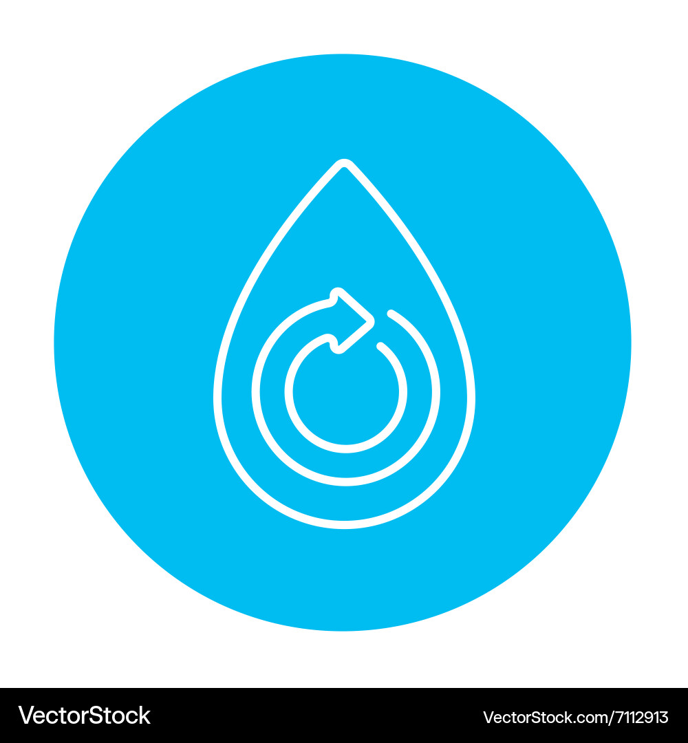 Water drop with circular arrow line icon Vector Image