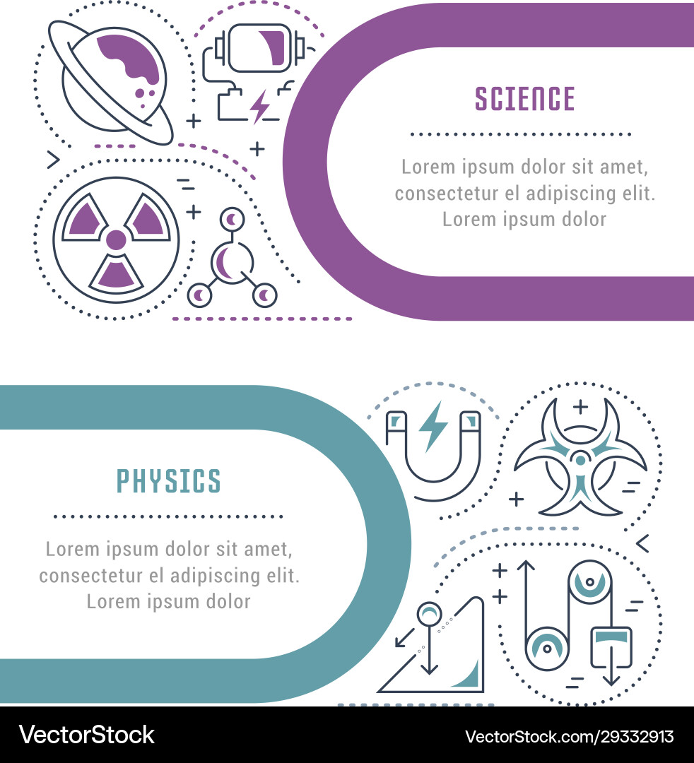 Webseiten-Banner und Landing-Seite Physik Webseiten-Banner und Landing-Seite Physik vektorbild