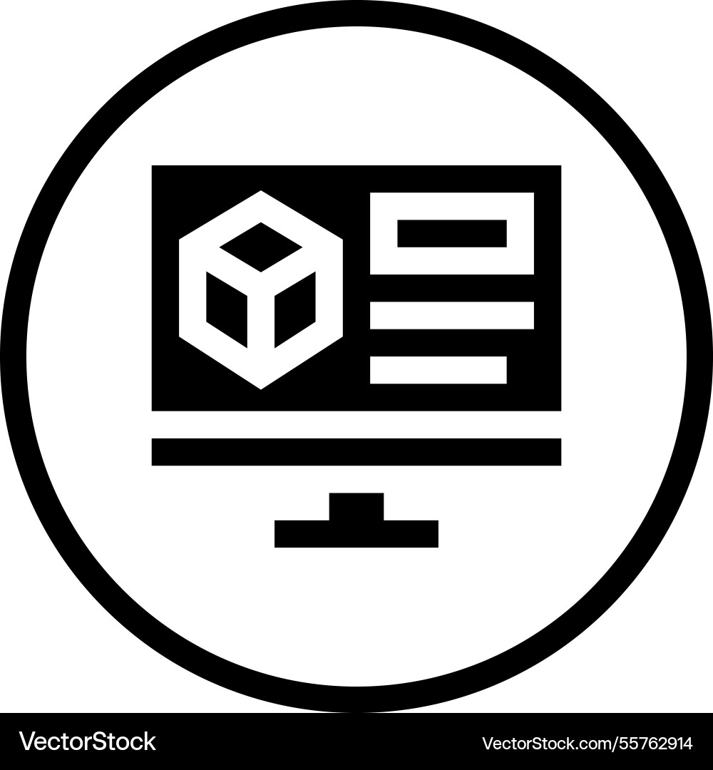 3d modeling icon design Vector Image