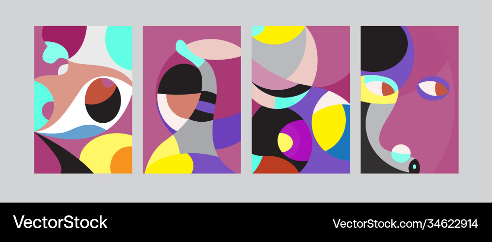 Abstract colorful geometric and curvy pattern Abstract colorful geometric and curvy pattern Vector Image