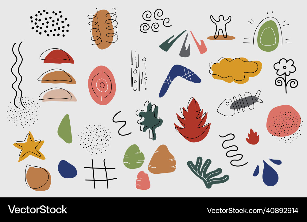 Abstract old organic shape with retro color Vector Image