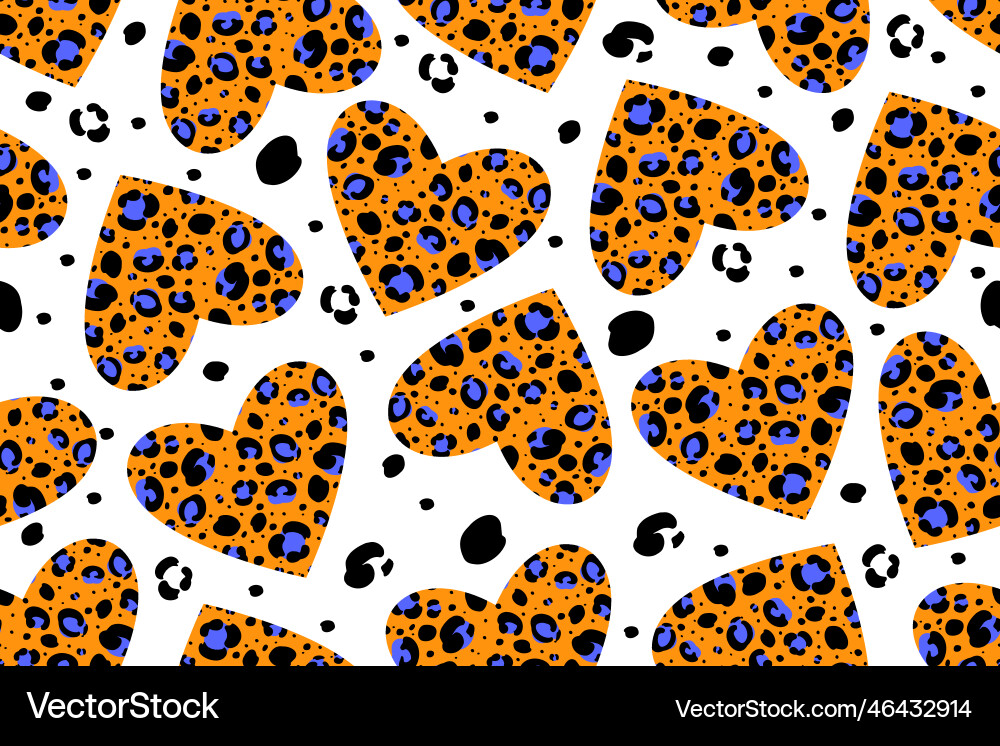 Abstract seamless pattern with hearts and leopard Abstract seamless pattern with hearts and leopard vector image