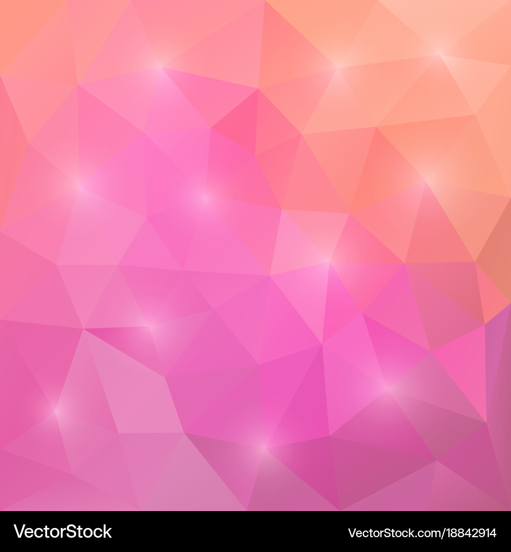 Abstract triangular mosaic pink background vector image