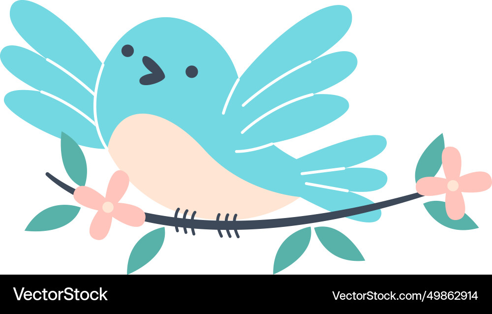 Bird on twig Vector Image