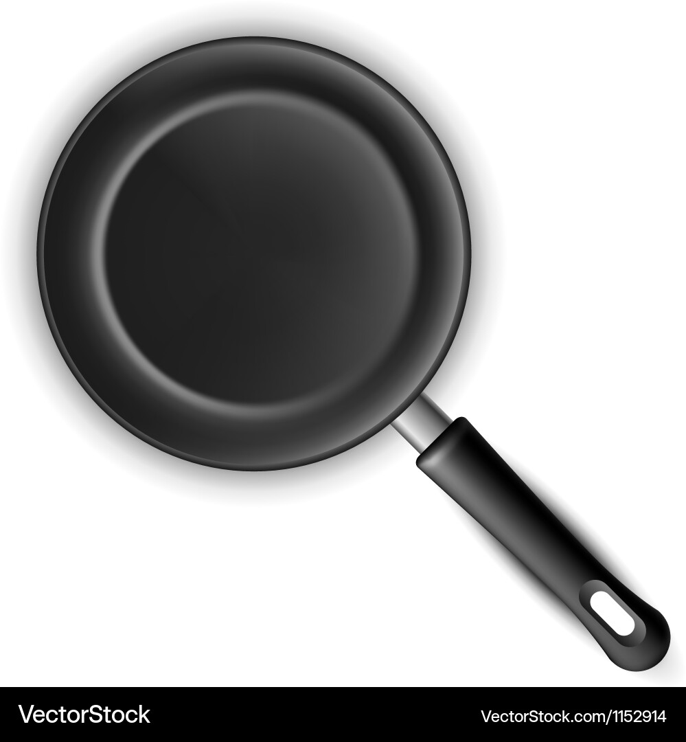 Black Frying Pan - Top View Vektorbild