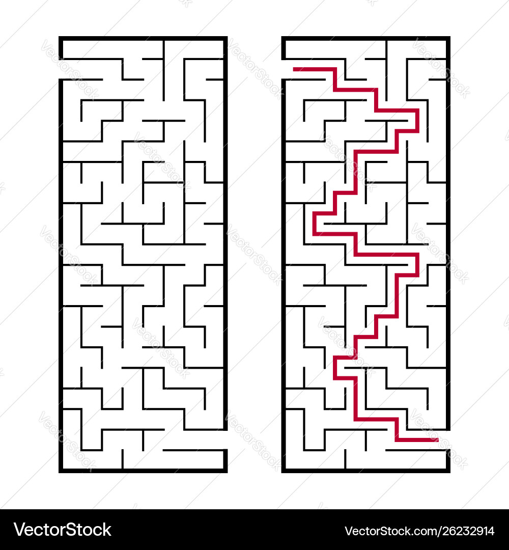 Black rectangular labyrinth with an input Black rectangular labyrinth with an input vector image