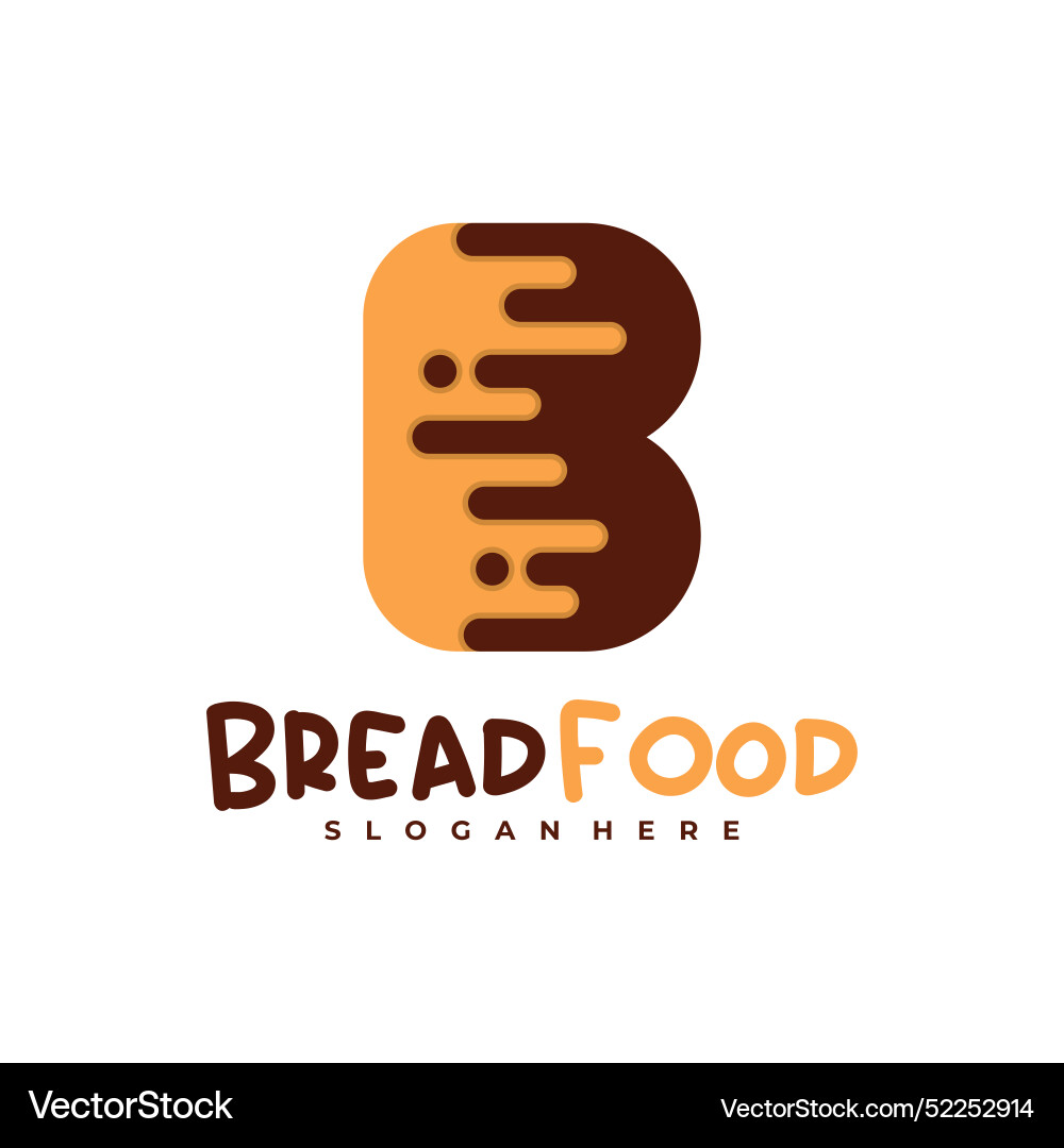 Brot mit b Logovorlage kreativ schnell Brot mit b Logovorlage kreativ schnell vektorbild