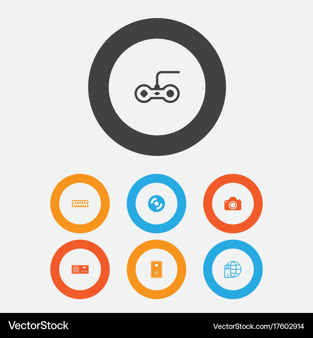 Computer icons set collection of camera internet vector image