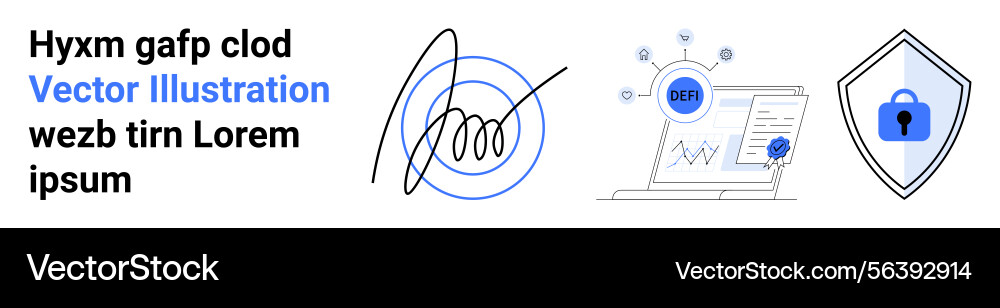 Digital security and data analytics represented vector image