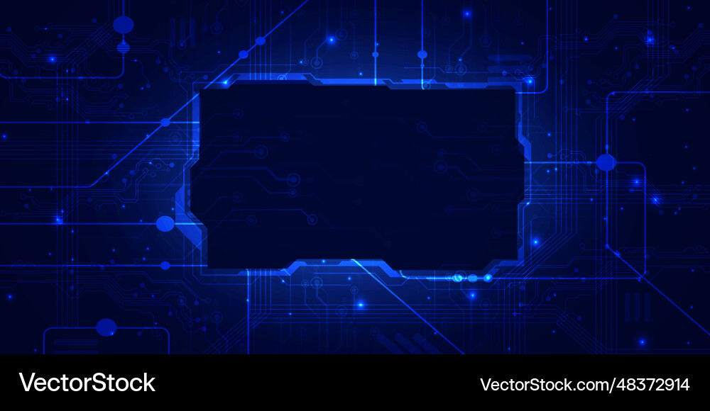 Digital technology cpu processor chip blue tech ai Digital technology cpu processor chip blue tech ai vector image