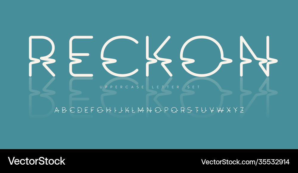 Distorted rounded uppercase letter set vector image