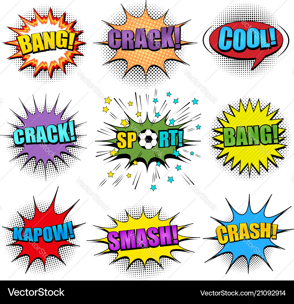 Dynamic Speech Bubbles - Crash Bang! Vector Image
