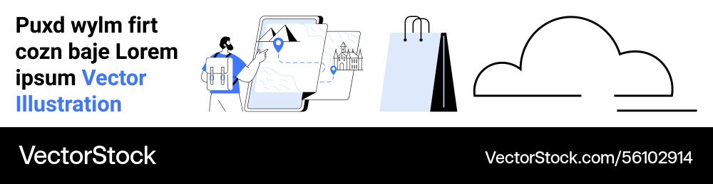 E-commerce shopping with cloud-based data E-commerce shopping with cloud-based data vector image