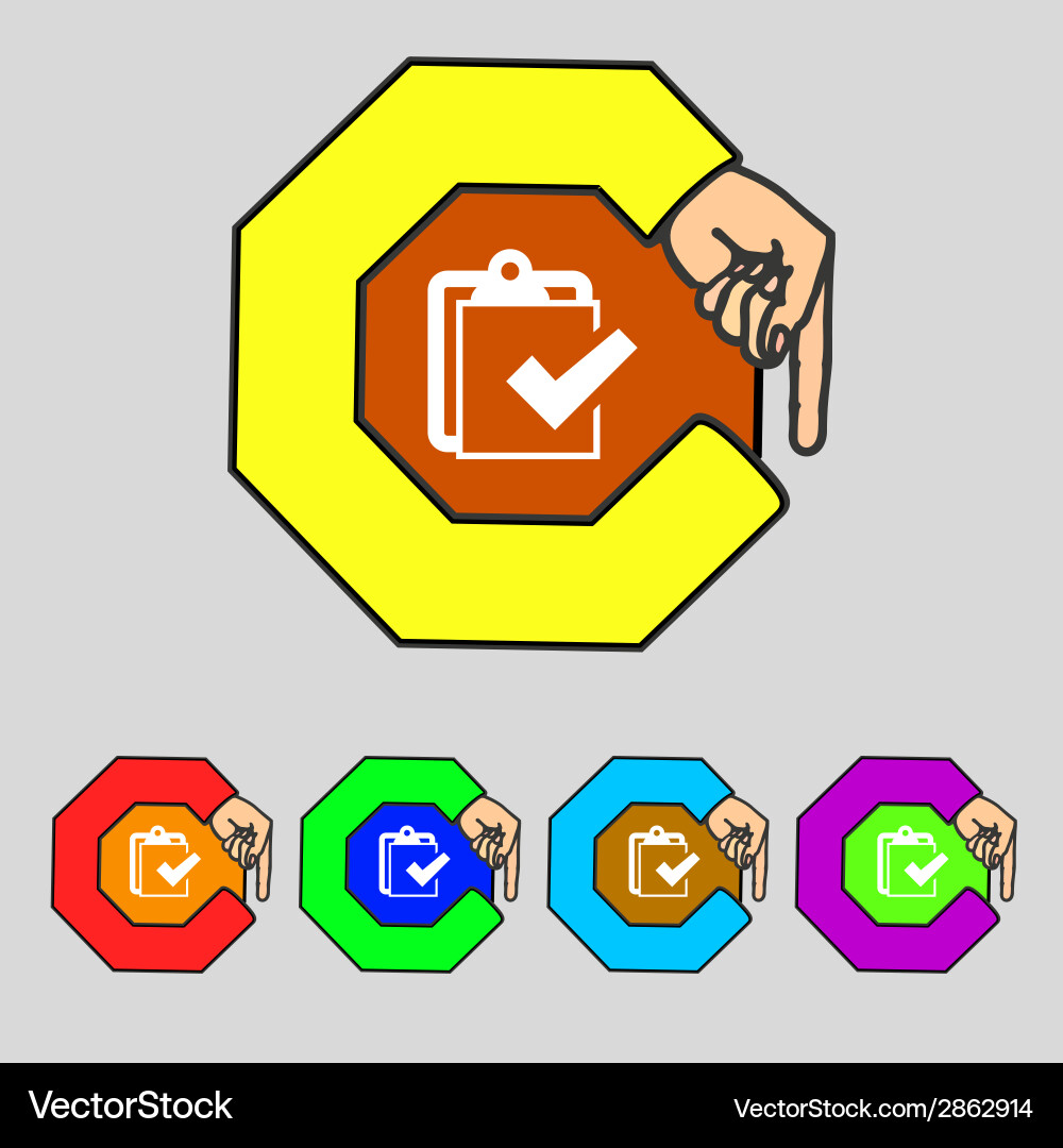 Edit document sign icon set colour button modern Vector Image