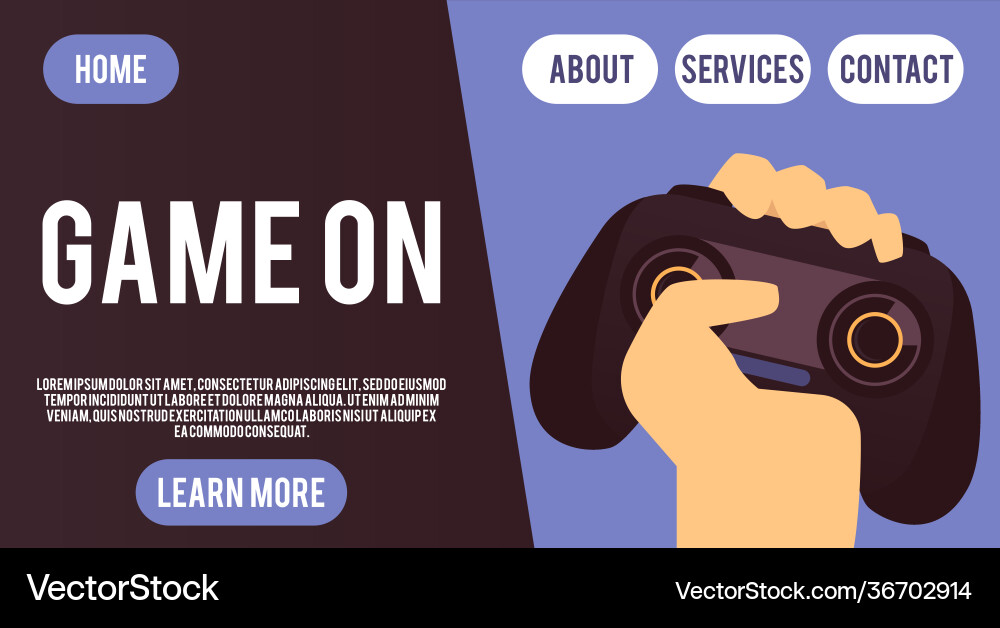 Game controller play console digital device vector image