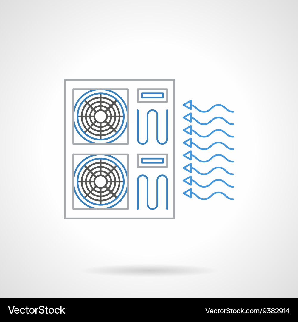 House cooling flat line icon Vector Image
