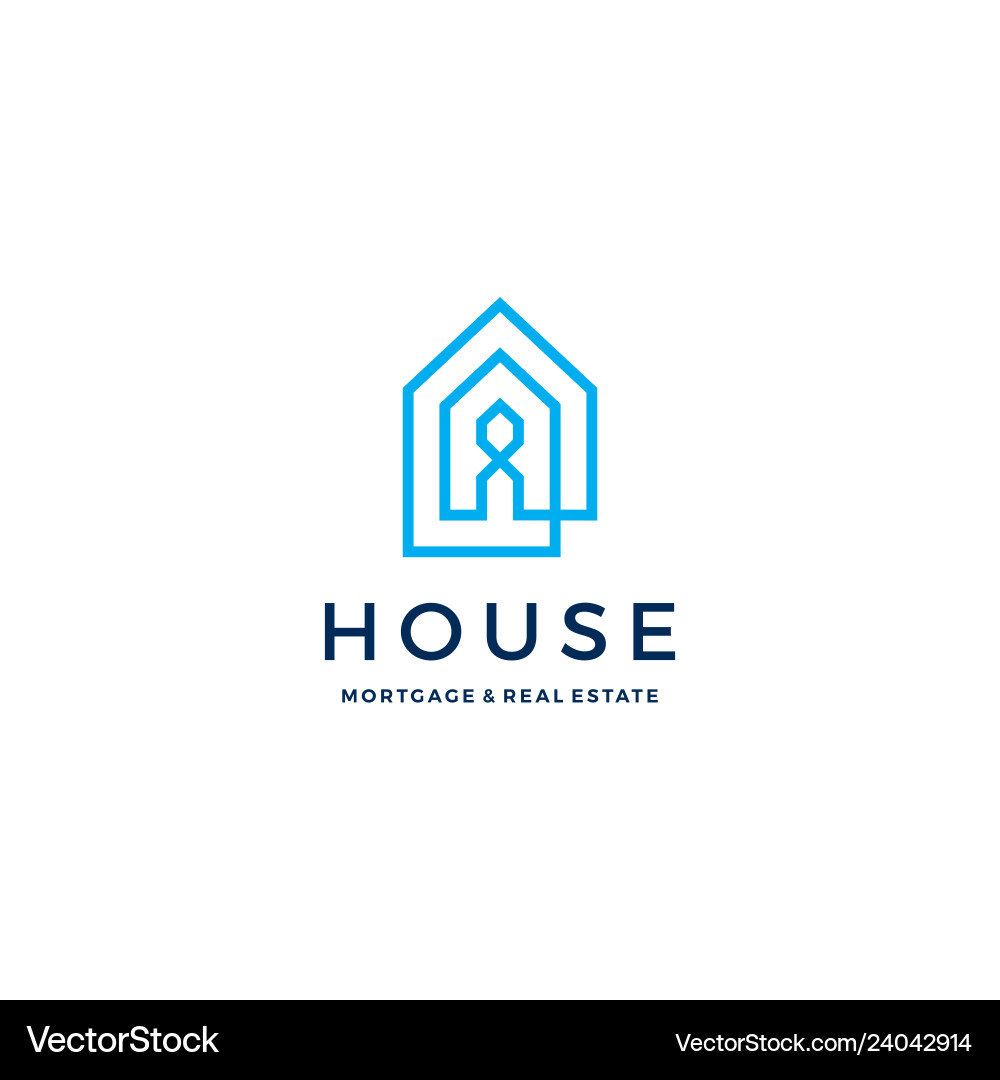 House Mortgage Logo Icon - Immobilien vektorbild
