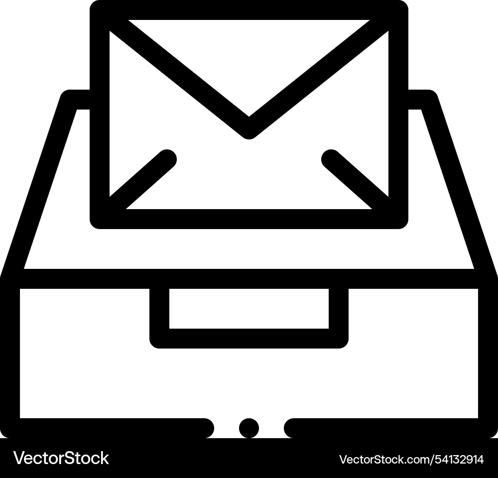 Inbox icon thin linear style design isolated Inbox icon thin linear style design isolated vector image