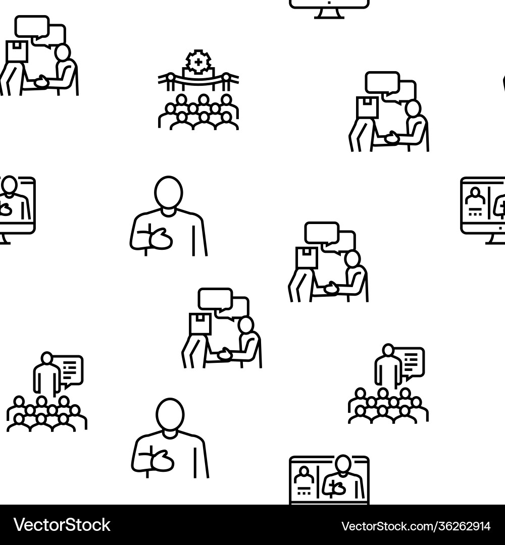 Introduction speech seamless pattern Vector Image