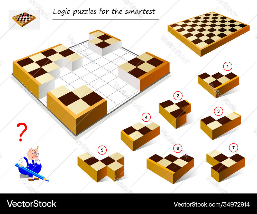Logic puzzle game for smartest need to find Logic puzzle game for smartest need to find Vector Image