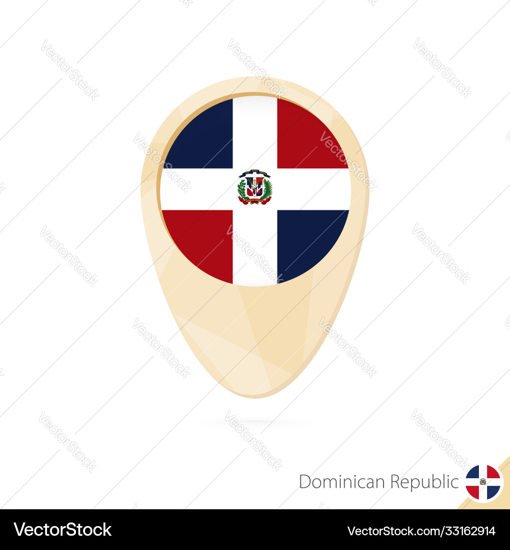 Map pointer with flag dominican republic Map pointer with flag dominican republic vector image