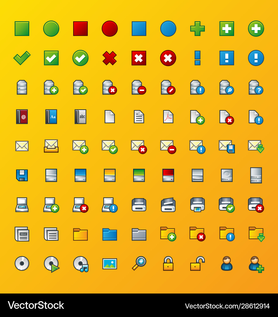 Mini Computer Icons vector image