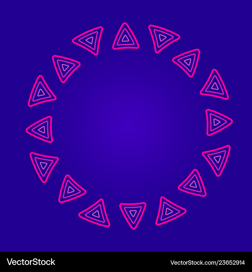 Pink Triangle Frame on Dark Blue Royalty Free Vector Image
