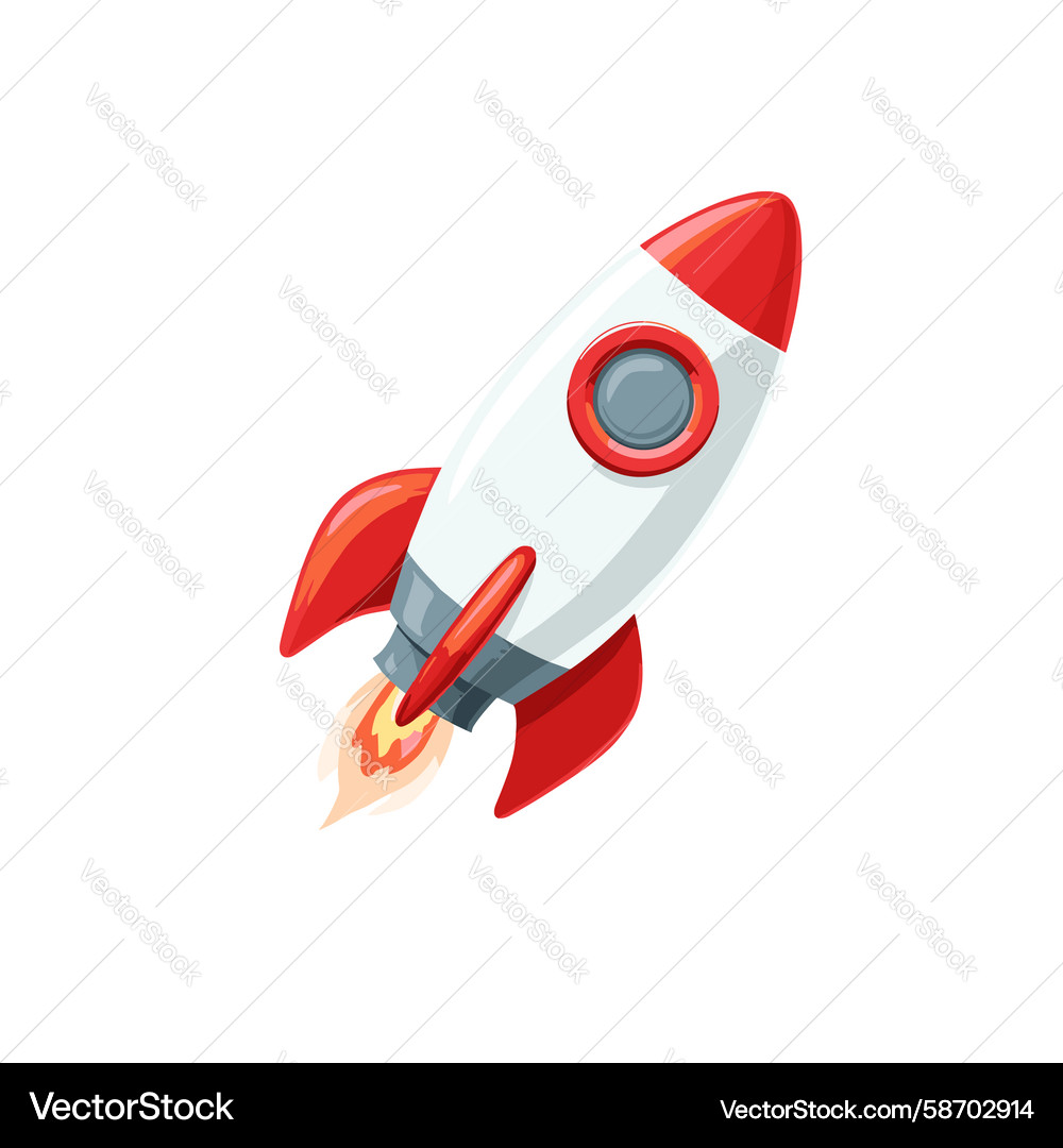 Rocket Launching into Space Vector Image