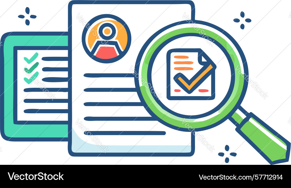 Secure document audit and verification icon vector image