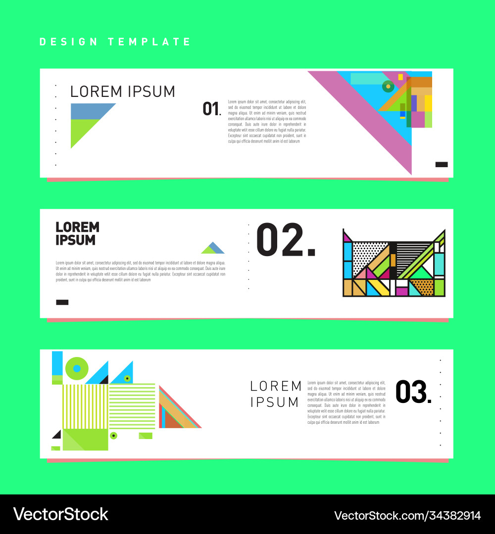 Set abstract banner web design template retro Set abstract banner web design template retro vector image