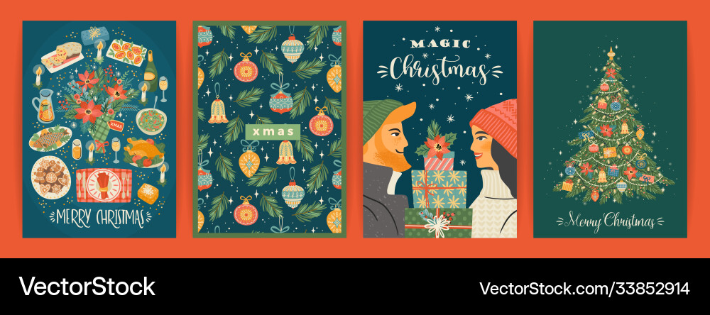 Set christmas and happy new year Set christmas and happy new year vector image