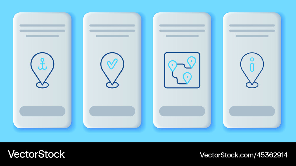 Set line location with check mark route Set line location with check mark route vector image