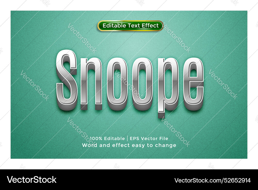 Snoopy text editable effect Snoopy text editable effect vector image