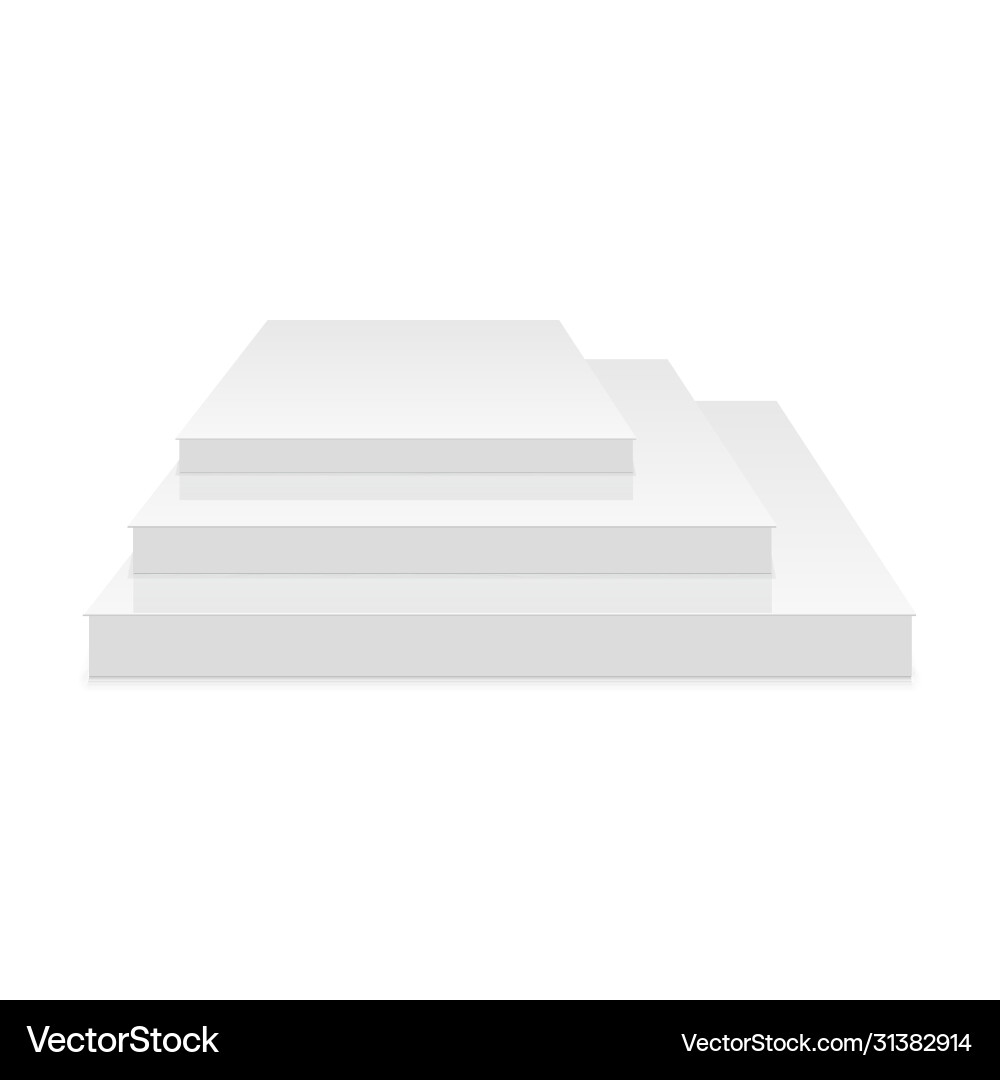 White podium square 3d empty with steps Vector Image