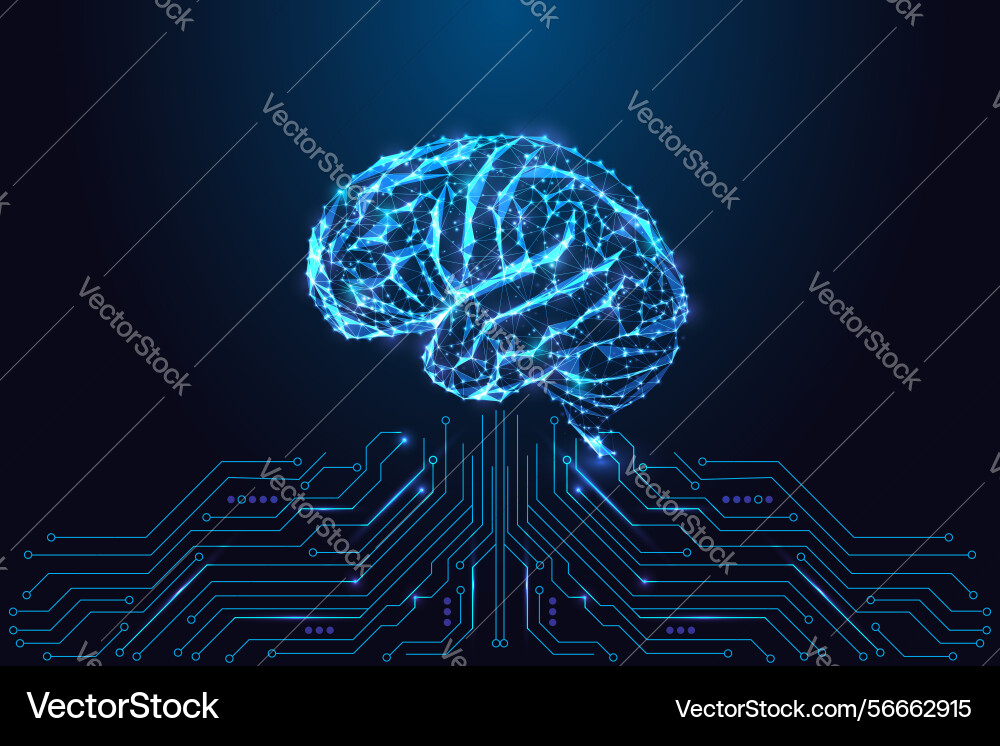 Artificial intelligence and neural technology Artificial intelligence and neural technology vector image