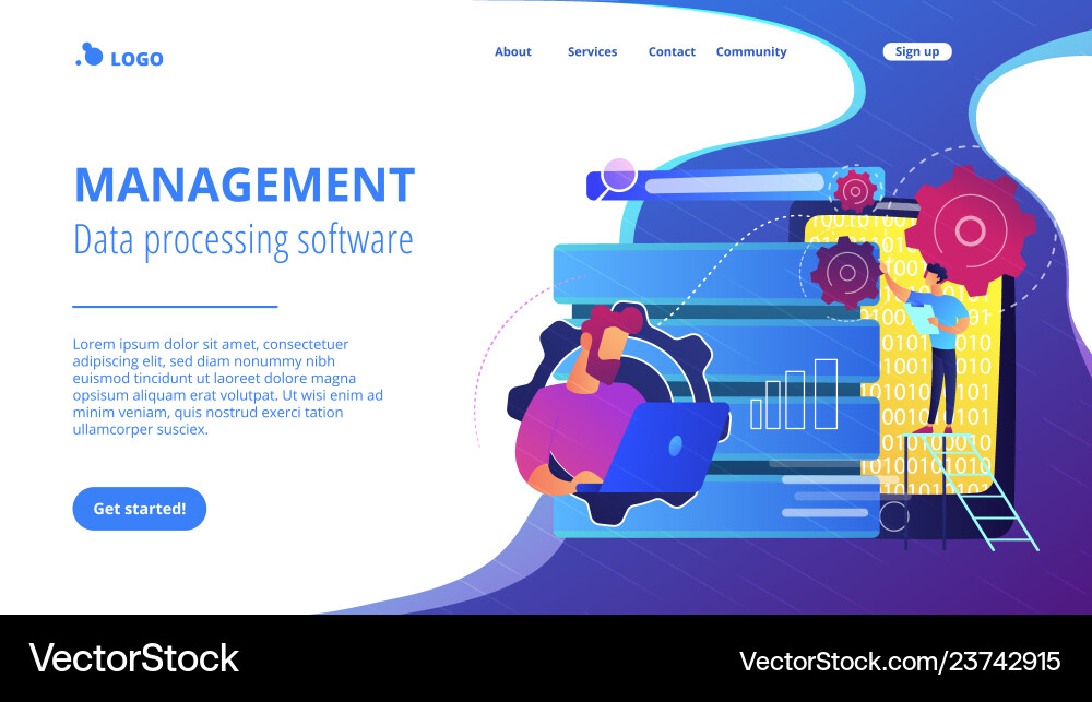 Big data applicationsconcept landing page Big data applicationsconcept landing page vector image